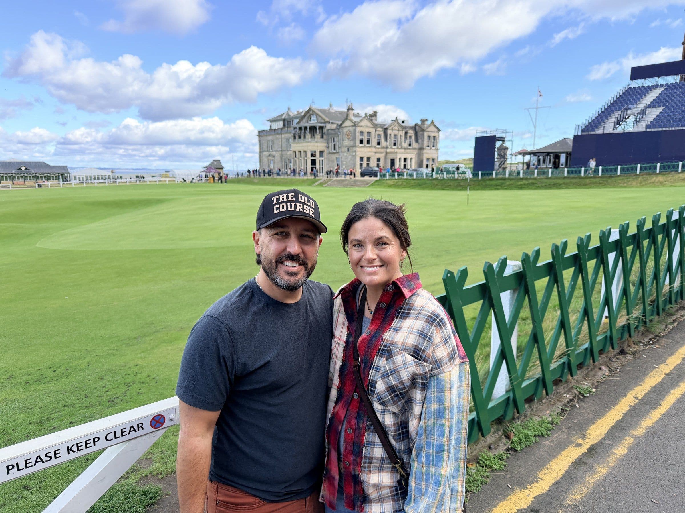 Joshua Brown and his wife at St Andrews